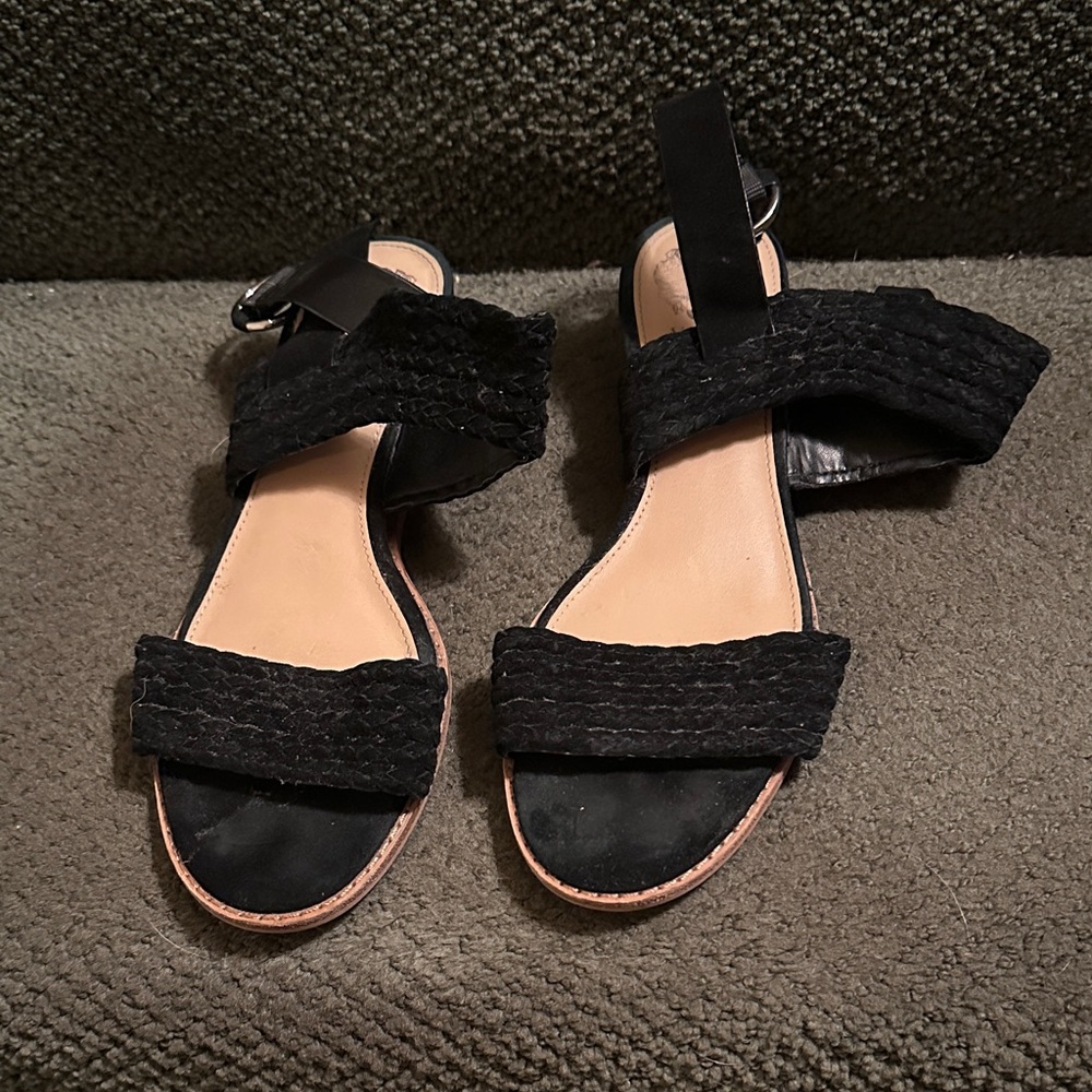 Vince Camuto Black Woven Strap Sandals